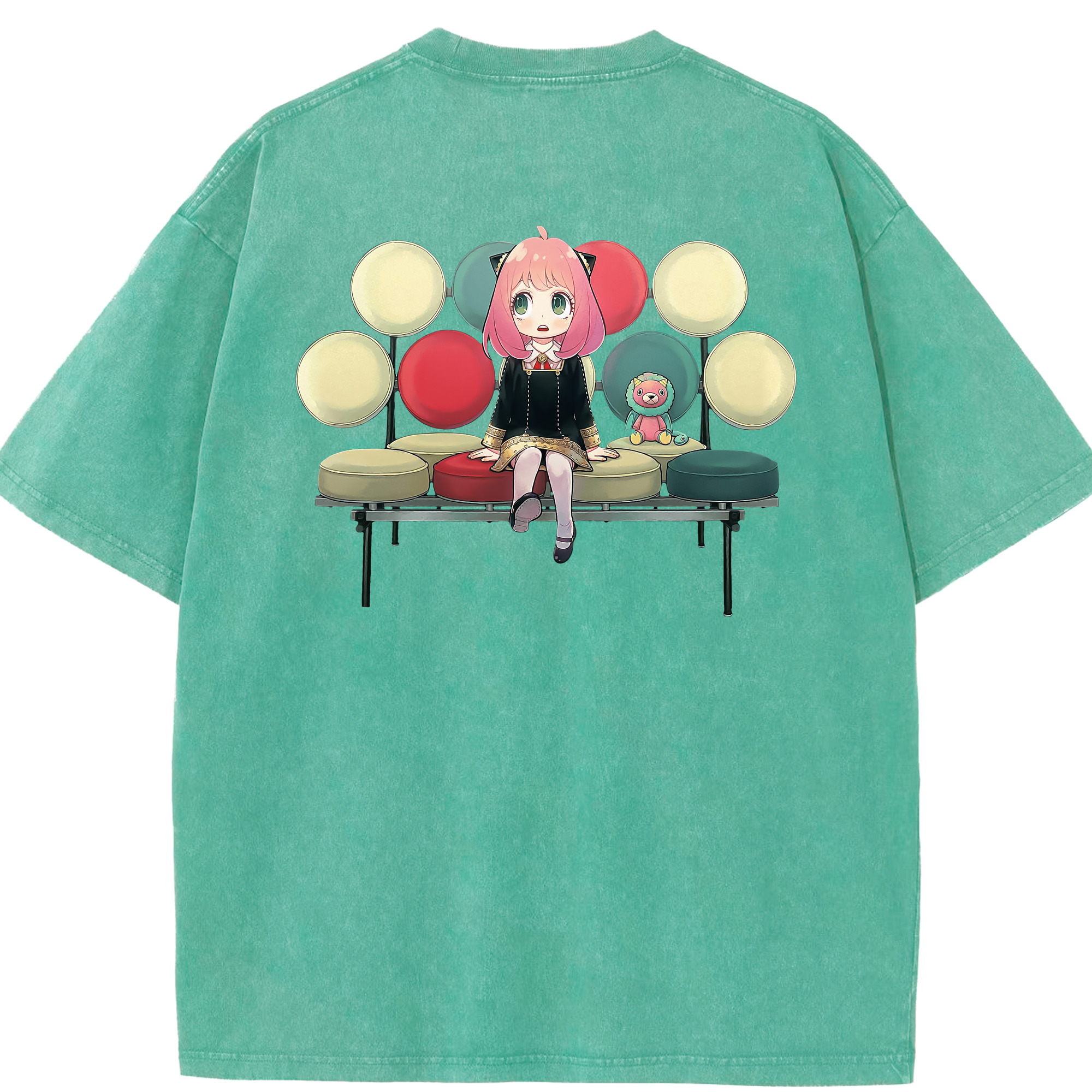 （画像用） SPY×FAMILY间谍家家酒 綿100% ヴィンテージ風 半袖Tシャツ（背面プリント）